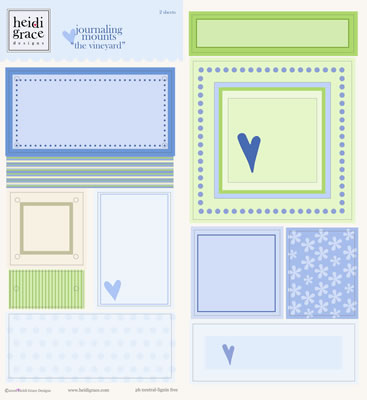 Heidi Grace - The Vineyard - Chipboard Journaling Mounts with Flocking  (sold in 3's)